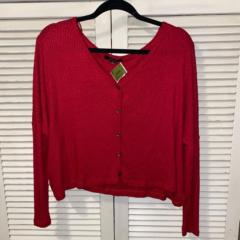 Knit Red Crop Top